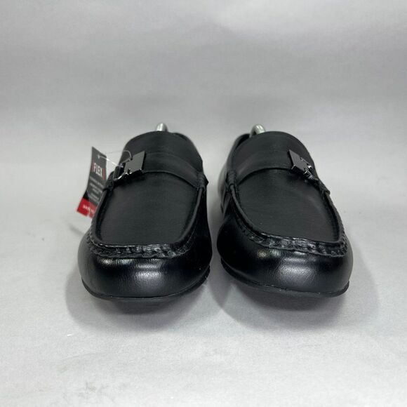Van Heusen Rail Driving Loafers Men's Size 11 Black Leather Slip On Dress Shoes - Picture 3 of 11